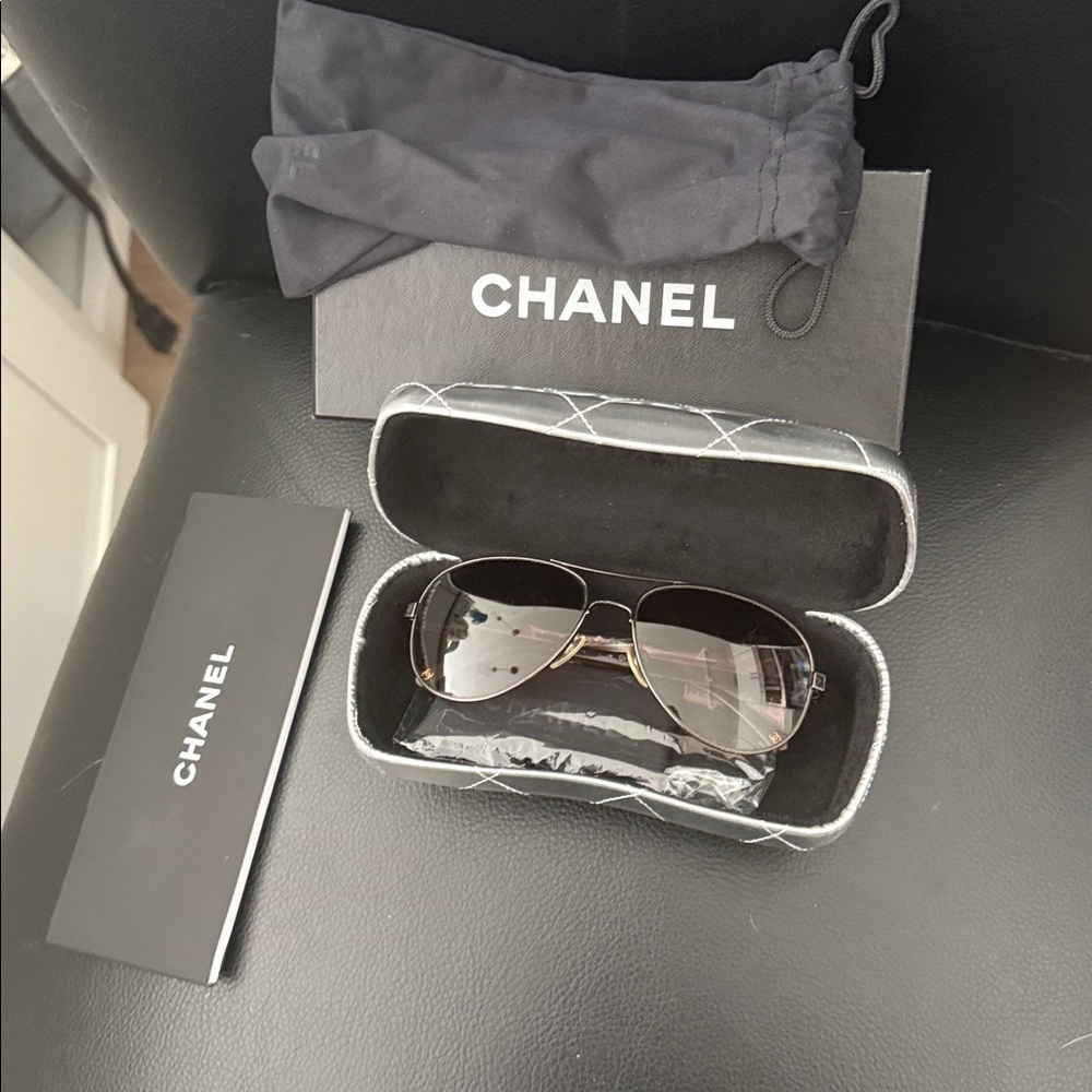 CHANEL Dark Brown Aviator Sunglasses - Picture 11 of 16